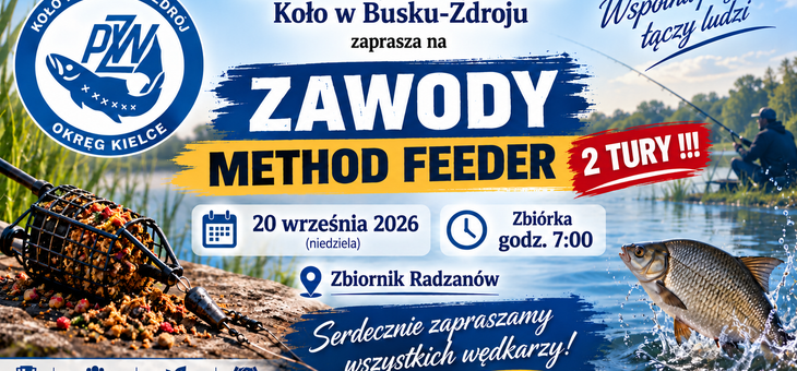 Zawody mistrzowskie method feeder – 20.09.2026